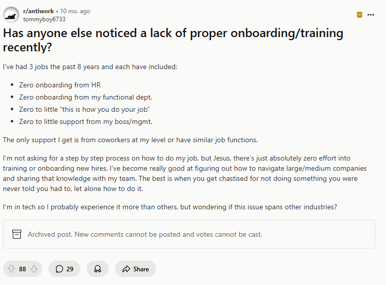 Effective Employee Onboarding-Reddit